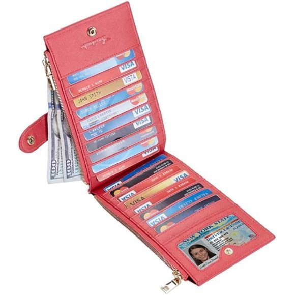 Womens Wallet RFID Blocking Bifold Multi Card Case Wallet with Zipper Pocket - Picture 3 of 5